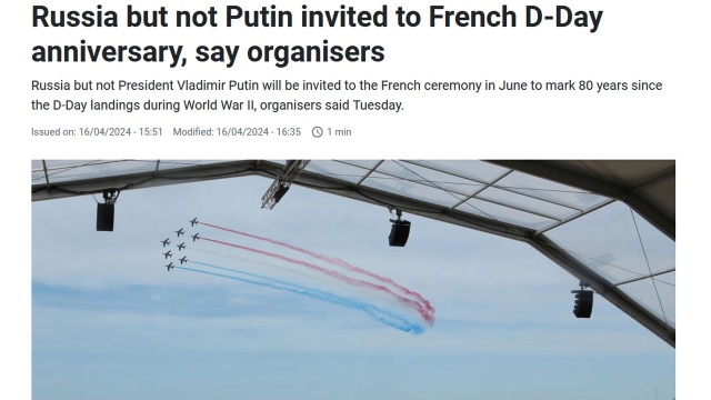 Francja zaprosi rosyjską delegację na obchody 80. rocznicy D-Day. Ale bez Putina